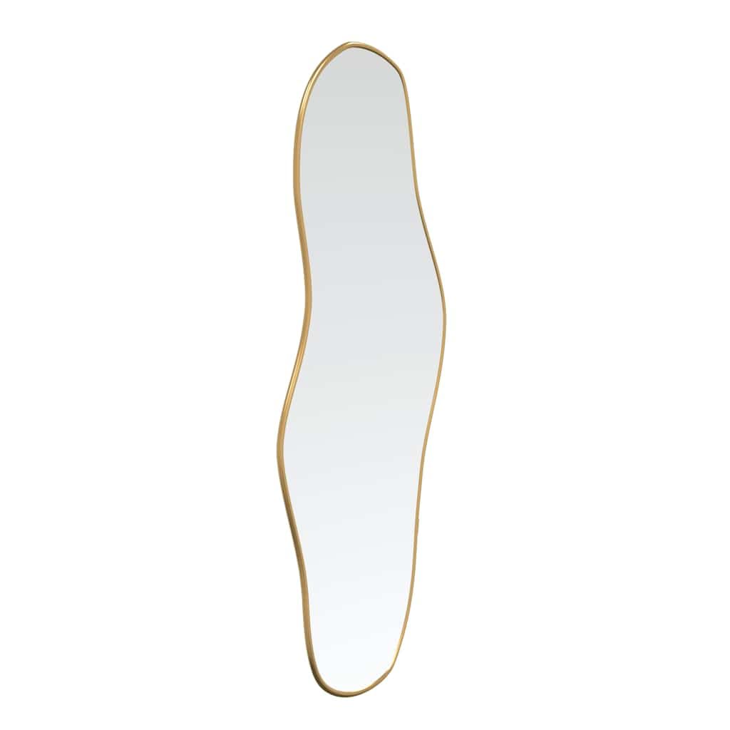 Wandspiegel Golden 60x25 cm mit stabilem PVC-Rahmen für Schlafzimmer, Flur, Badezimmer, dekorativ, langlebig, klare Reflexion, Wandmontage, ideal für Kosmetik, Schminken, Rasur, Frisieren