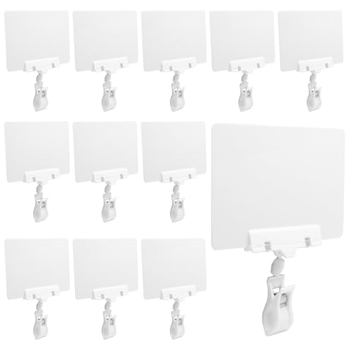 Biaungdo 12 Pcs Plastic Chalkboard Sign with Rotating Clip, Erasa...