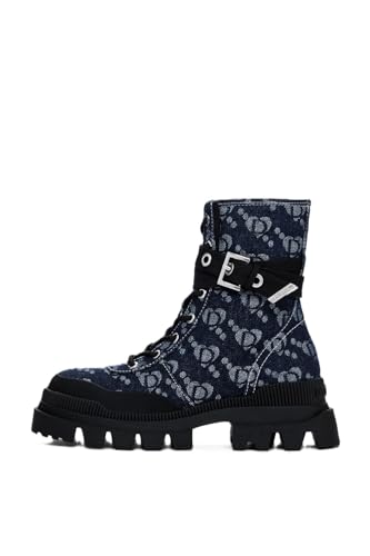Desigual Chaussures 4 pour Femme en Denim Plat - Bleu - Taille 38 EU, Bleu, 38 EU