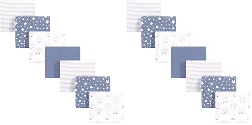 Image of Hudson Baby Unisex Baby Cotton Flannel Receiving Blankets Bundle, Cloud Mobile Blue, One Size (Pack of 2)