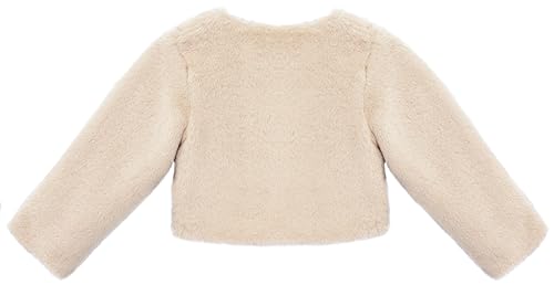 Image of Lilax Girls Cozy Faux Fur Long Sleeve Crew Neck Dress Coat