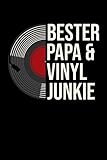 Bester Papa & VInyl Junkie: Notizbuch für Schallplattensammler Retro Musik LP  120 Seiten  Dot Grid
