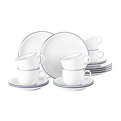 Seltmann Weiden Kaffeeservice 18-teilig | Serie Compact Blaurand | Set...