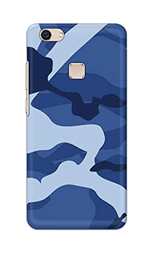 Image of Printed Hard Back Cover Case for Vivo V7+ | Vivo V7 Plus | Vivo Z10 Back Cover (Army Blue Pattern) -702