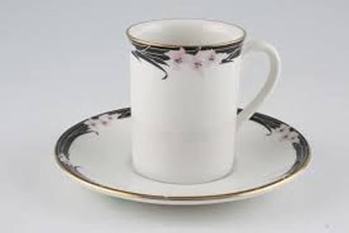 Image of Royal Doulton Vogue Enchantment Coffee Cup and Saucer Can Shaped 7cm Tall Fine China U.K. Made