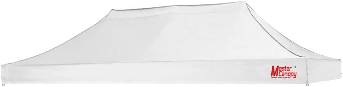 Bundle of MASTERCANOPY Replacement Pop Up Canopy Top (10'x15', White) x1 and MASTERCANOPY Ez Pop-up Canopy Tent (10x15ft,Khaki) x1