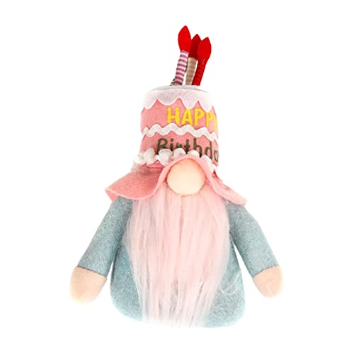 KJ-KUIJHFF Alles Gute zum Geburtstag GNOME Bauernhaus Tomte Plüsch skandinavischen Nisse Zwerg Elf Ornament Geburtstagszwerg Dekorationen Cover