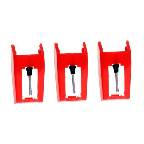 HEMOTON Turntable Needle for 3pcs Red Stylus Needle Conical Tip for Excellent Sound Quality
