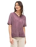 Reine Baumwolle CECIL Damen B323511 V-Neck Shirt mit Farbverlauf, Mulberry Red, XXL