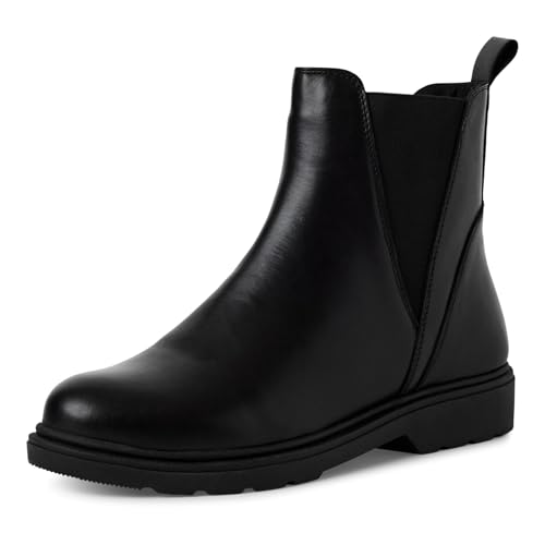 Bottines Chelsea en cuir noir MARCO TOZZI pour femme en style classique