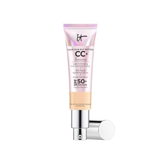 IT Cosmetics CC+ Cream Illumination (Light Medium) - Radiant Full Coverage Foundation With SPF 50+, Color Corrector & Hydrating Anti-Aging Serum, Hydrolyzed Collagen + Peptides - 1.08 fl oz