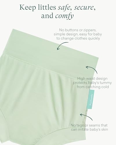 PurComfy Baby Bloomers Bummies, Soft Bamboo Viscose High Waist Belly Shorts & Diaper Cover for Infant Toddler Girls Boys, 2-Pack, 6-12 Months - Thumbnail 5