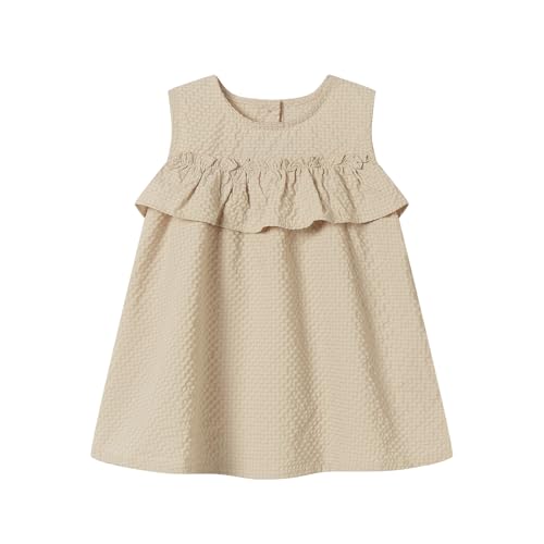 Baby Girl Seersucker Textured Sundress Stretchy Wrinkle-Resistant Dress
