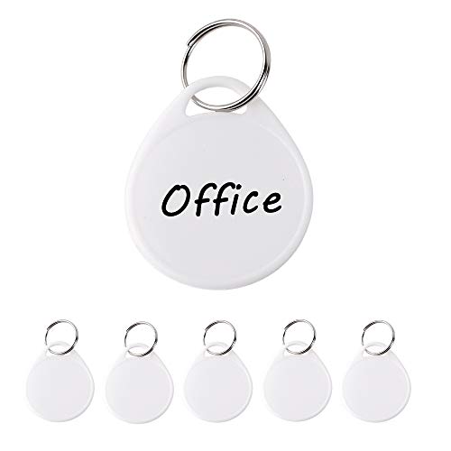 55 Pack Round Key Tags With Split Ring, Tough Plastic Key Tags 1.5 Inch White Key Tags Writable Key Identifiers Tags With 110 Pcs White Label Stickers #TOP11