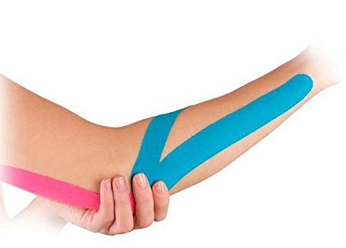 Rolo Fita Kinésio 5 x 500 Cm Tape Bandagem Elástica Funcional Adesiva Azul Musculação Esporte Hipoal