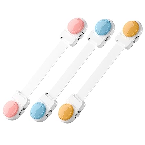 MERRYHAPY 引き出しロック ピンチラッチロック 保護窓ロック チャイルドセーフティキャビネットロック 3個 取り付け簡単、穴あけ不要