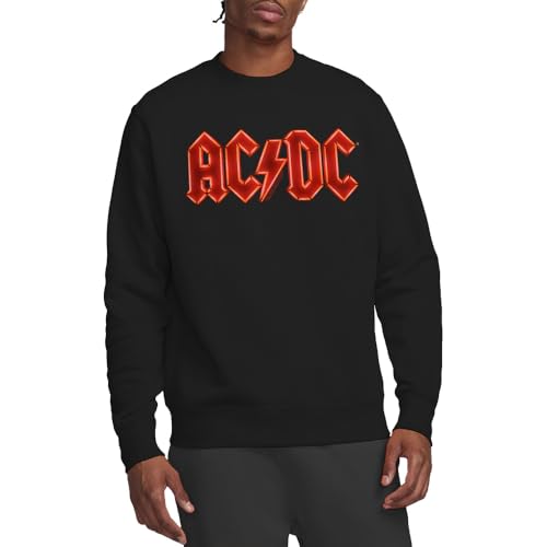 Image of AC/DC Pwr Up Logo Crew Sweatshirt, Black, X-Large