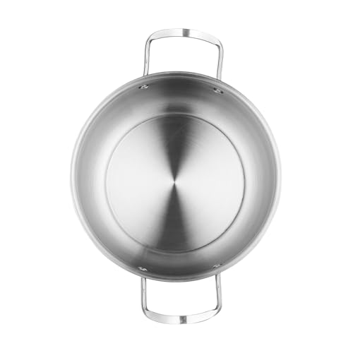 Image of Amazon Brand Solimo - Stainless Steel Induction Bottom Kadhai with Glass Lid 22 Cm