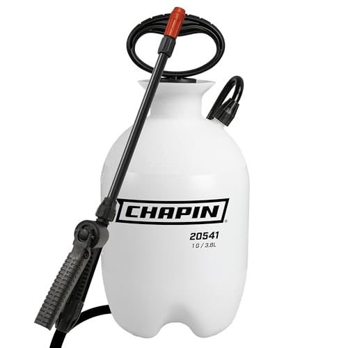 Chapin 20541 Pump Sprayer, 1‑Gallon, Foaming, Lawn & Garden, Translucent Poly Tank, Adjustable Nozzles, Anti‑Clog Filter, 12' Wand & 34' Reinforced Hose for Weed, Pest & Fertilizer Applications