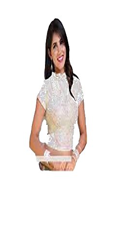 Blouse traditionnelle choli sari rouge crop top lycra extensible ethnique