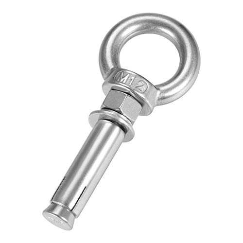 Pernos crudos M12 x 80 de expansión con argolla anticaída de acero inoxidable