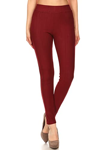Image of Leggings Depot Women's Cotton Blend Stretch Pull-on Jeggings Casual Pants with Pockets (Available in Plus Size)