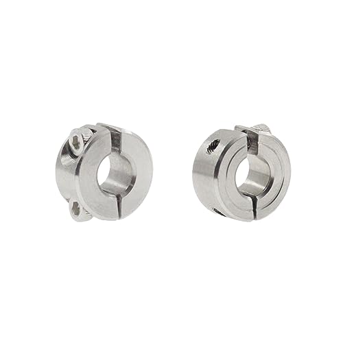 2 PCS Double Split Shaft Collar,SAFYY 304 Stainless Steel Two-Piece Clamping Collar with M3 Set Screws,5/16 Inch Bore Size