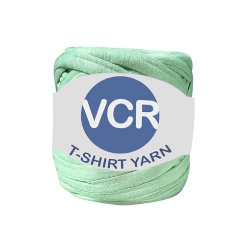 Image of VCR Light Mint Green Big T-Shirt Yarn, 100 Meters Length, Recycled & Fashionable Craft Yarn, Pack of 1, Suitable for Crochet, Knitting & DIY Bags, Baskets, Cushions & Home Decor Projects