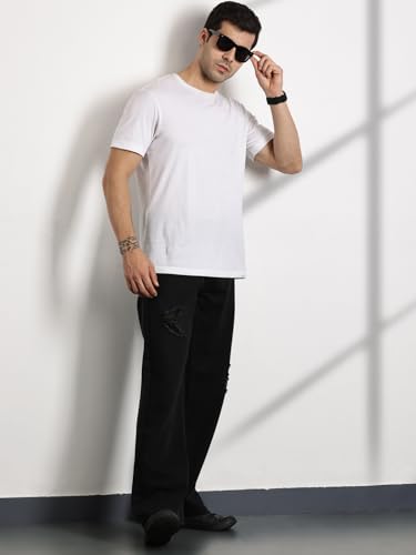 Image of Thomas Scott Men's Relaxed Fit Mid Rise Comfort Clean Look Light Fade Cotton Baggy Jeans