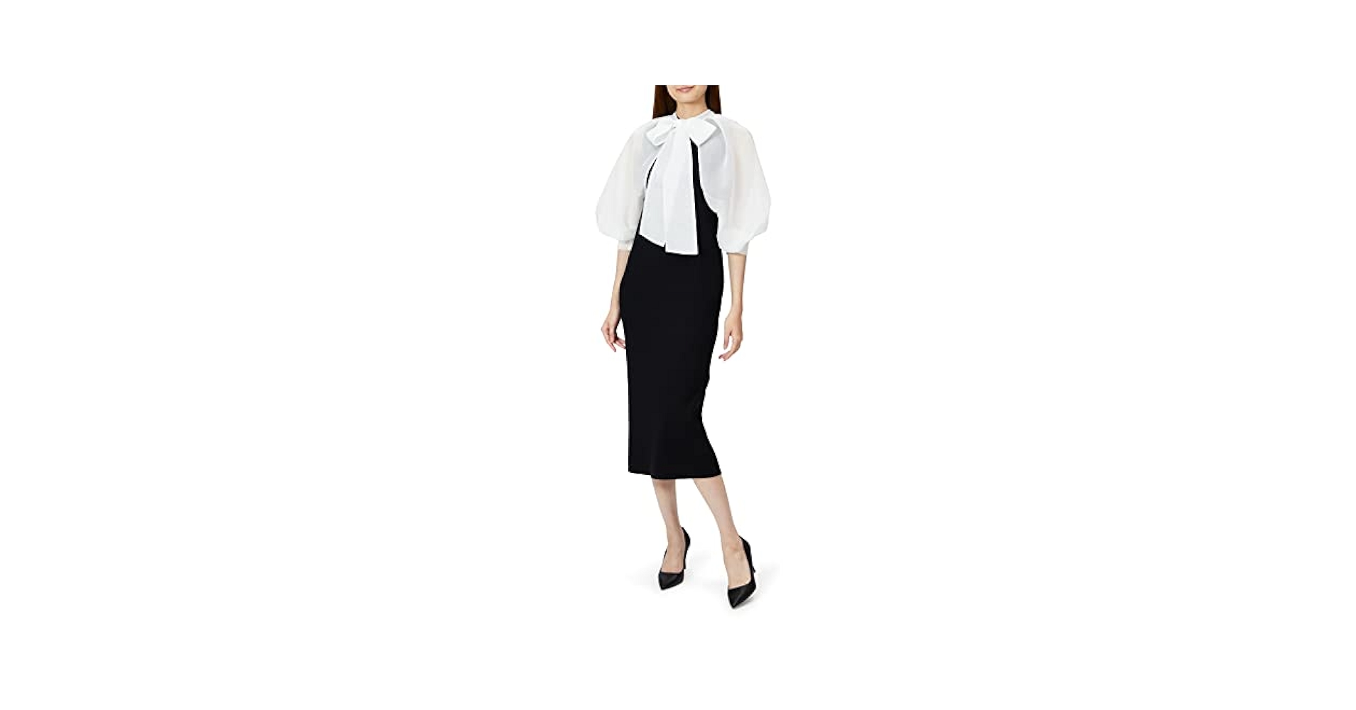 【美品】CELFORD ボレロ付リブニット オーガンジー 半袖 リボン Amazon.co.jp: [セルフォード] ボレロ付きリブニットワンピ