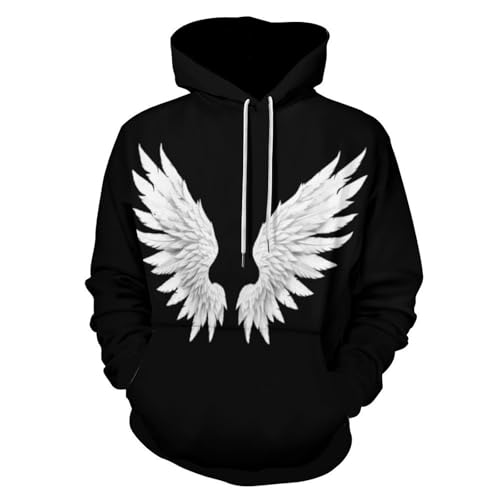 Sweat à capuche homme femme noir grande taille, pull manches longues sport et poches tendance