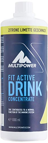 Multipower Fit Active Drink Konzentrat – Konzentrat zur Herstellung zuckerfreier Fitness Getränke für Sportler und zum Muskelaufbau – Zitrone Limette Geschmack – 1 x 1 l