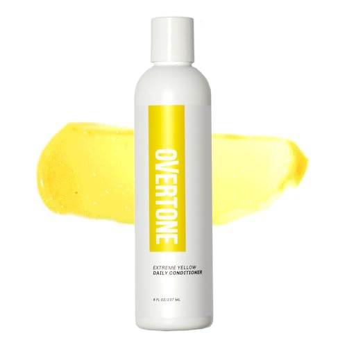 Overtone Daily Color Depositing Conditioner for Hair, Extreme Yellow:Temporary Pigment with Shea, Coconut & Avocado Oils, Hydrating, Vegan & Cruelty-Free, All Hair Types, 8oz.