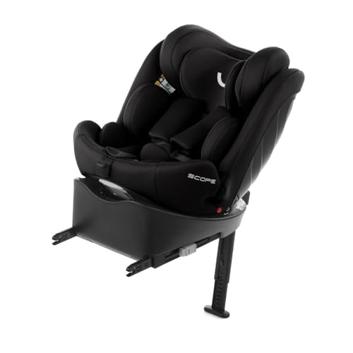 Nurse Scope Seggiolino auto bambino i-Size, 40-150 cm, 0-12 anni, Isofix, girevole a 360, posizione di carico, 13 posizioni, nero