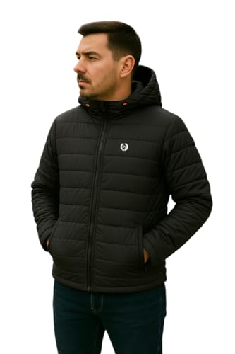 Image of Leebonee Mens Solid Quilted Puffer Jacket with Hood