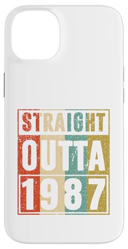 Straight Outta 1987 Classic Birth Of Birthday 1987 Vintage �X�}�z�P�[�X iPhone 14 Plus �p