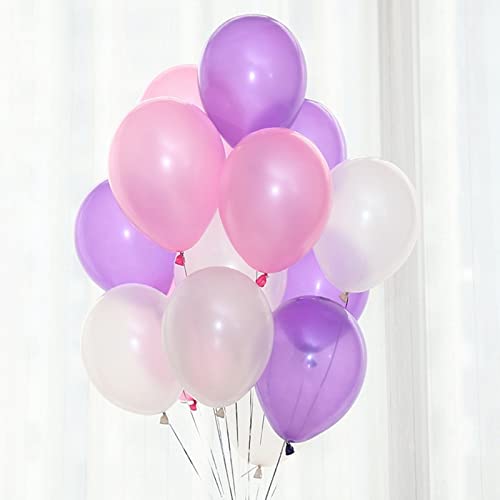 Matt Latex Balloons, 30 Pcs Party Ballloon Macaron 10 Inch White Pink Purple Balloon For Wedding, Birthday, Baby Showers, Graduations, Holiday Celebration #TOP2