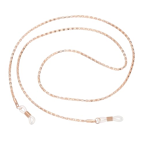 PATIKIL Eye Glasses Holders Around Neck, Rose Gold Hollow Chain Eyeglasses Strap Fashion Stylish Beaded Lanyard Glasses Chain for Women Sunglasses Old Lady Glass, 1 Pcs