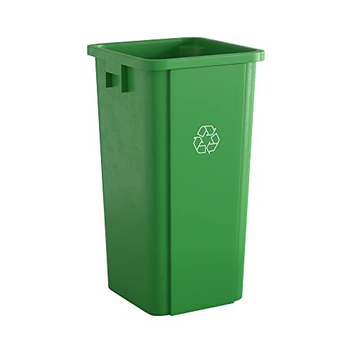 Image of 23 Gallon Green Square Commercial Trash Can