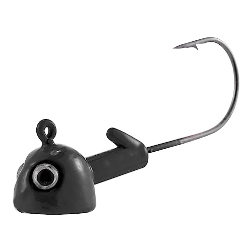 Dr.Fish 10 Pack Walleye Jig Heads Flat Bottom Freshwater Fishing Jigs Walleye Hook Stand Up Lures Swimbait Freshwater Bass 1/8oz Black