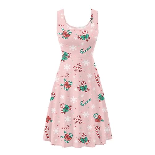 Image of Renewold Women's Sleeveless Tank Dress with Pockets, Casual Scoop Neck A-Line Sundress for Summer, Travel and Vacation