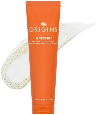 Origins GinZing Gentle Exfoliating Cleanser | Visibly Refines Pores & Brightens | With Caffeine, Ginseng & Jojoba Beads, 150 ml