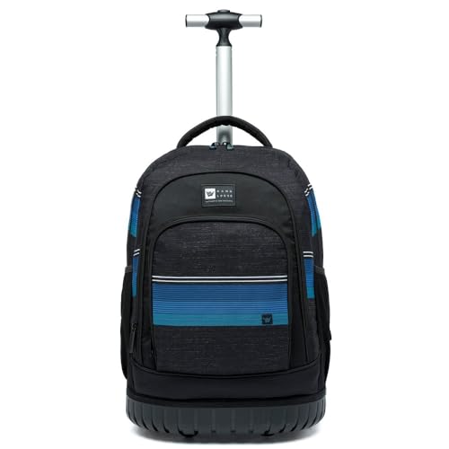 Mochila Escolar Rodinha Hang Loose Unissex (Preto com Azul)
