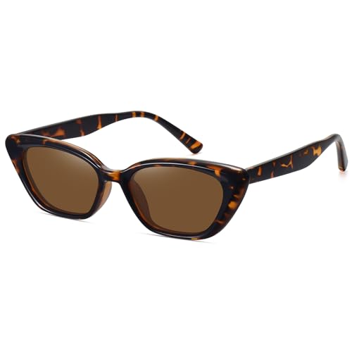 WOWSUN Small Cat Eye Polarized Sunglasses for Women