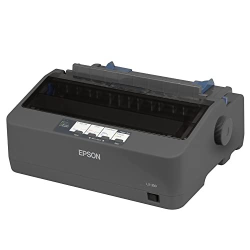 Epson C11Cc24001 Lx-350 Wired Impact Dot Matrix Printer - Parallel, Serial And Usb Interfaces - Monochrome, 80 Column, 9 Pins, 357 Char/Sec, Narrow Carriage, Black #TOP3