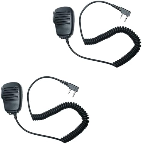 BVMAG Speaker Mic Handheld Microphone Compatible with Baofeng Kenwood UV-5R BF-F9 BF-888S BF-F8HP TK-3140 TK-3400 TK-3402 Walkie Talkie Two Way Radio 2Pack