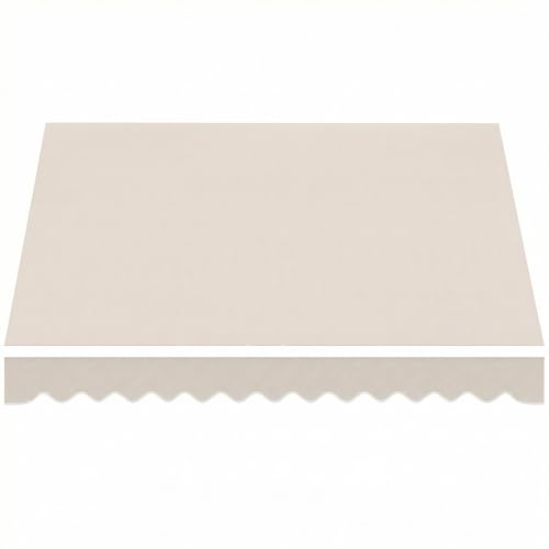 Outsunny Toile de Rechange Store Banne avec Lambrequin, Déperlante, Toile de Remplacement pour Store, Compatible 3,5 x 2,5 m, Tissu en Polyester Haute densité 280 g/m², Anti-UV, crème