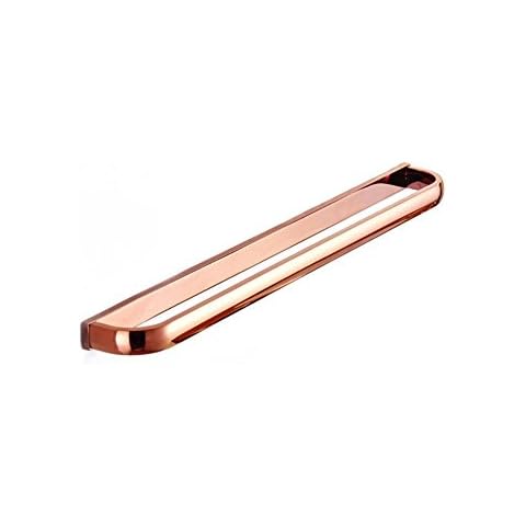 Aothpher 24 inch/60cm Wall Mounted Copper Bathroom Towel Bar Single Towel Rack, Rose Gold Polished Cover
