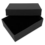 TheDisplayGuys - 24 pk Velvet Insert Kraft Paper Jewelry Gift Box - Necklace/Pendant - Matte Black #32 (3-1/4 x 2-1/4 x 1 in)