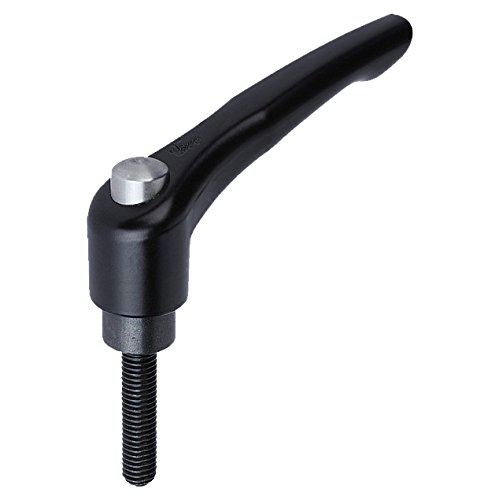 Image of Kipp 06460-93101X30 Zinc Adjustable Handle with Protective Cap and M10 External Thread, Modern Design Style, Metric, Black Satin Powder-Coated Finish, Steel Components, Size 3, 30 mm Screw Length